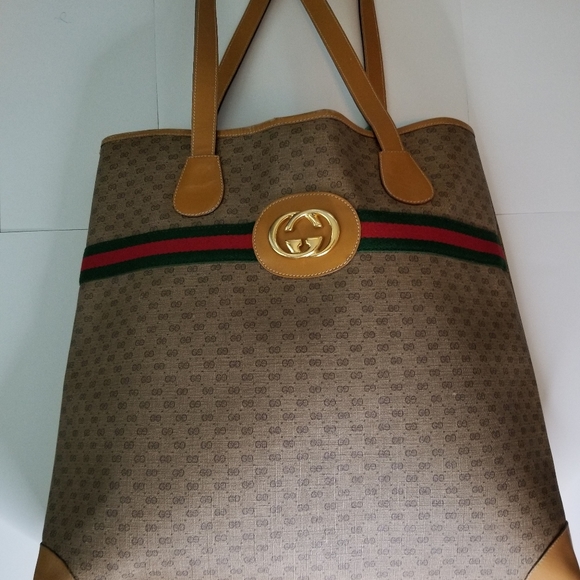 Authentic Rare Vintage Gucci Large Tote - Picture 3 of 11